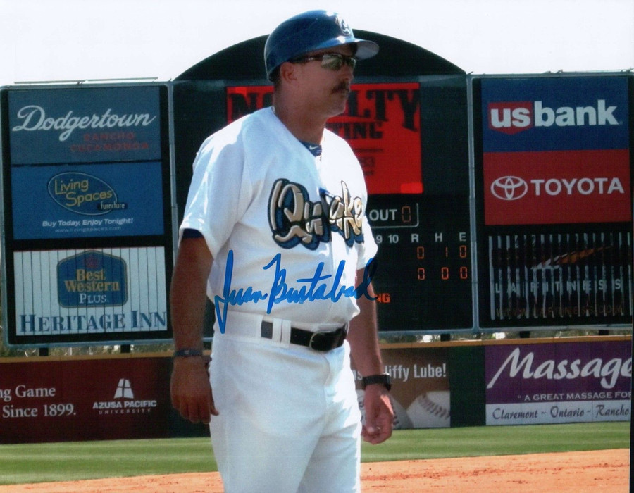 Juan Bustabad Signed 8X10 Photo Autograph Quakes Manager Dodgers Farm w/COA