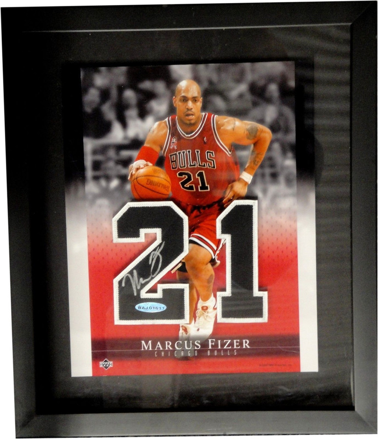 Marcus Fizer Hand Signed Autographed #21 Floating 13" Tall Numberd Piece UDA