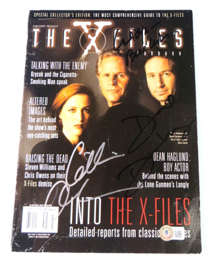 X-Files Multi Signed Autographed Magazine Duchovny Anderson BAS AC56302