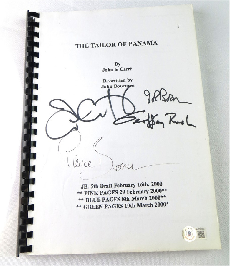 The Tailor of Panama Multi Signed Autographed Script Brosnan Curtis BAS AC56303