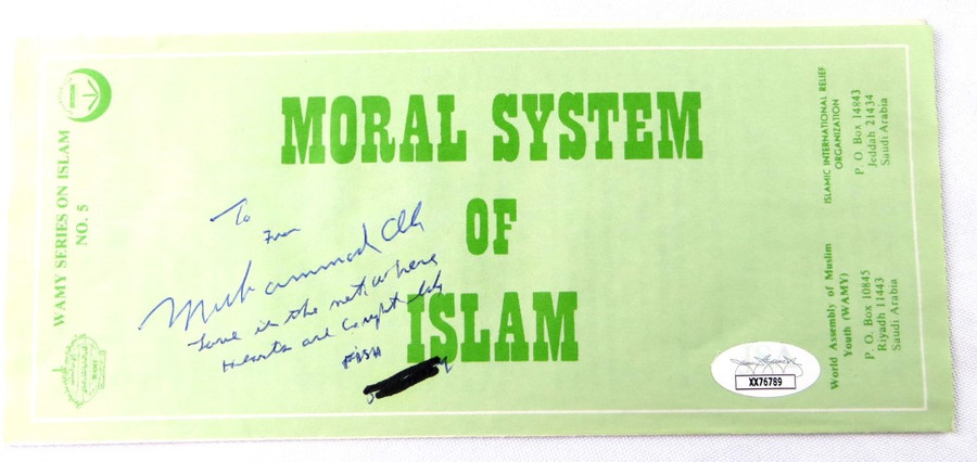 Muhammad Ali Signed Autographed Islam Pamphlet w/Inscription JSA XX76789