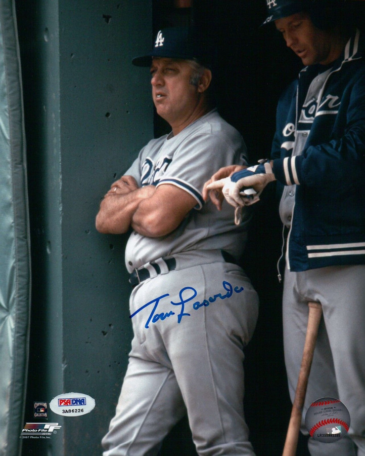 Tommy Lasorda Signed 8X10 Photo Autograph LA Dodgers Arms Crossed Auto PSA/DNA