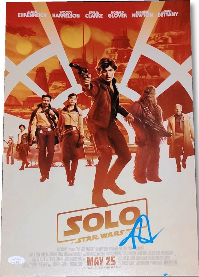 Alden Ehrenreich Autographed 12x18 Photo Solo A Star Wars Story JSA AQ10153