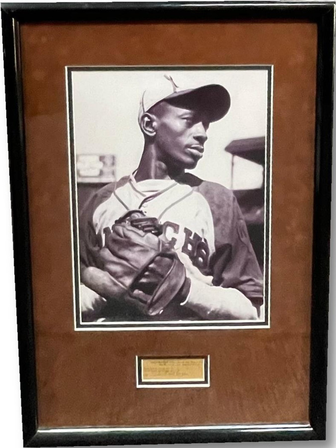 Satchel Paige Signed Autographed Cut W/ 11x14 Photo Kansas City Monarchs W/ COA