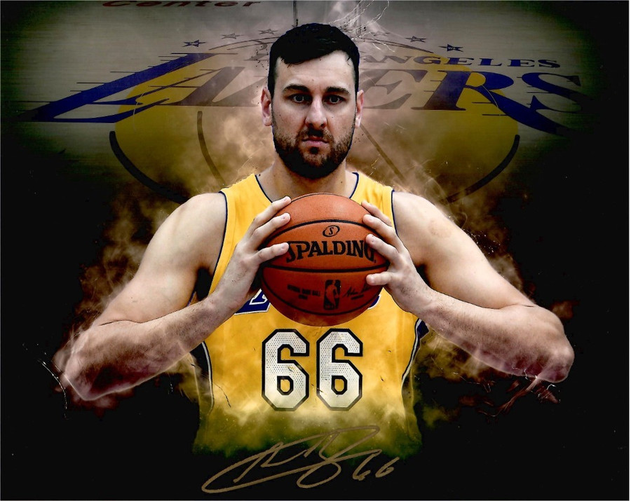 Andrew Bogut Signed Autographed 8x10 Photo LA Lakers Center W/ COA B