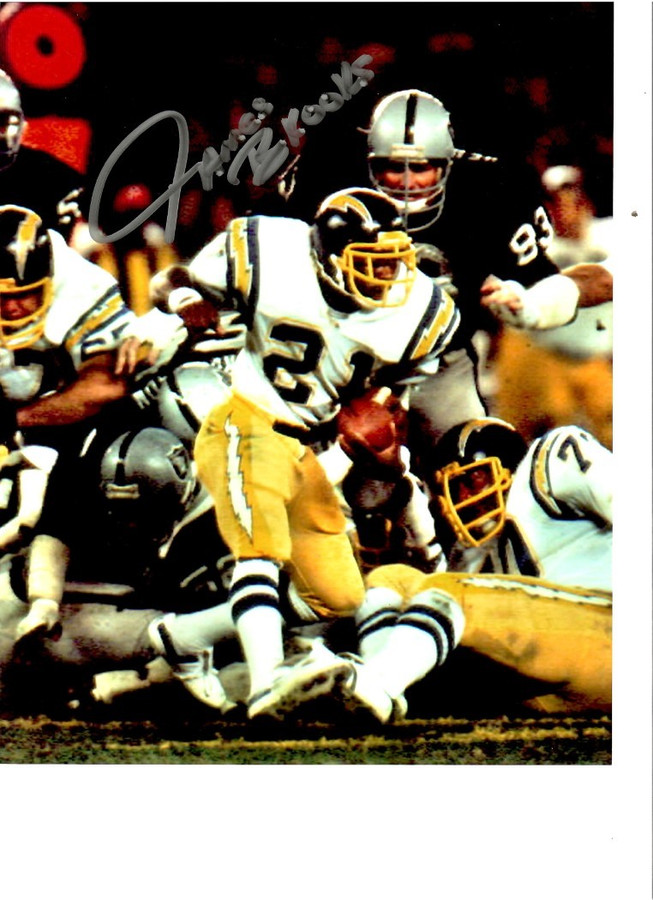 James Brooks Signed Autographed 8x10 Photo Chargers Running Back W/ COA B