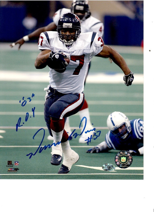 Domanick Davis Signed Autographed 8x10 Photo Texans Running Back W/ COA B