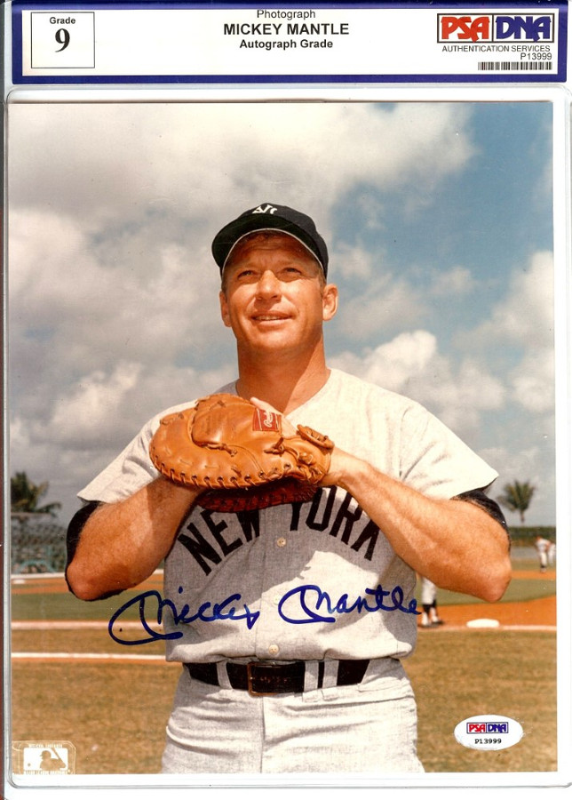 Mickey Mantle Signed Autographed 8X10 Photo New York Yankees 9 Auto PSA P13999
