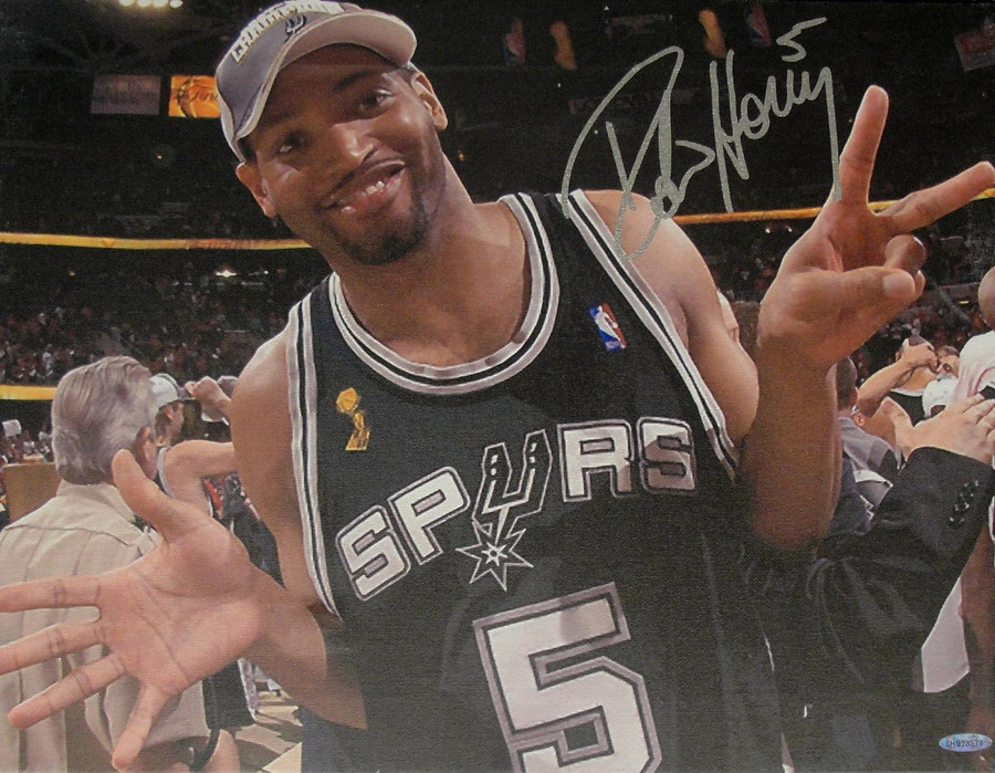 Robert Horry Hand Signed Autographed 15x20 Stretched Canvas San Antonio Spur UDA