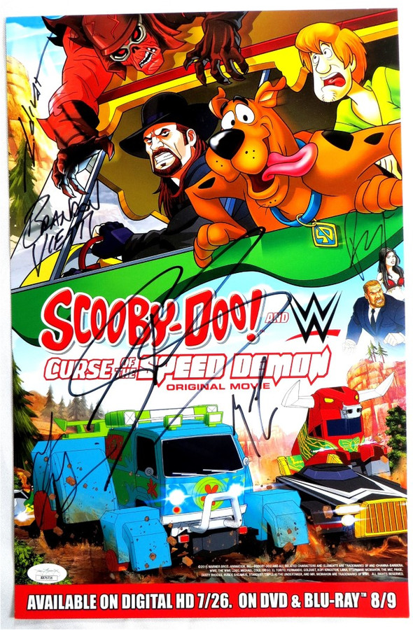Scooby-Doo! WWE Speed Demon Signed Autographed 10X15 Poster 6 Autos JSA XX76736