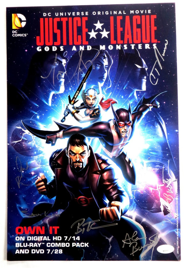 Justice League: Gods and Monsters Autographed 10X15 Poster 7 Autos JSA XX76707