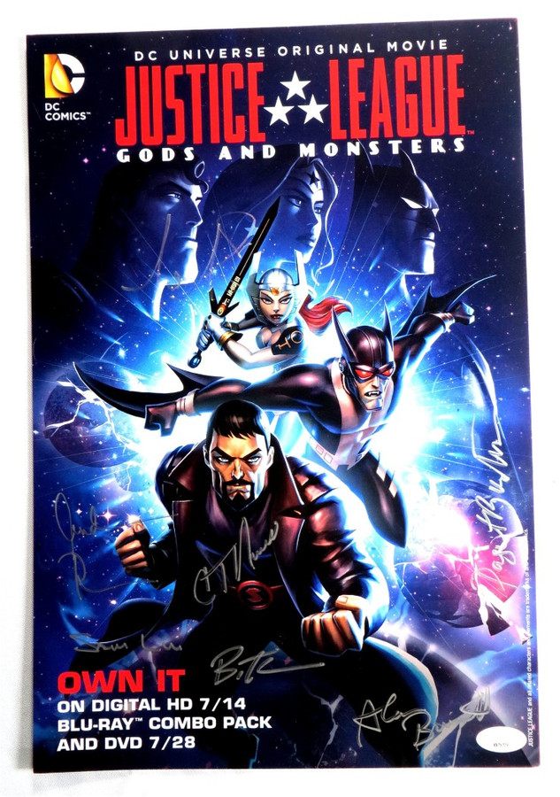 Justice League: Gods and Monsters Autographed 10X15 Poster 7 Autos JSA XX76708