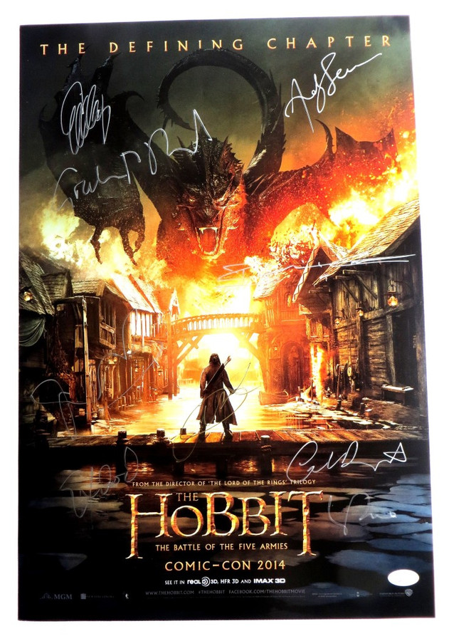 The Hobbit Cast Signed Autographed 13X20 Poster Bloom Wood Lilly + 6 JSA XX76595