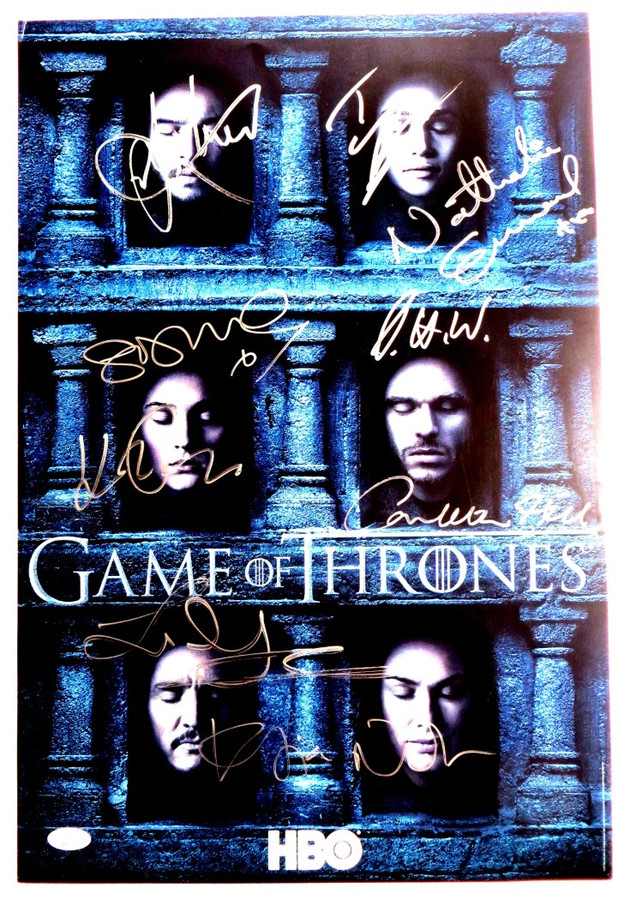 Game of Thrones Cast Autographed 13X20 Poster Turner Hill 9 Autos JSA XX76606