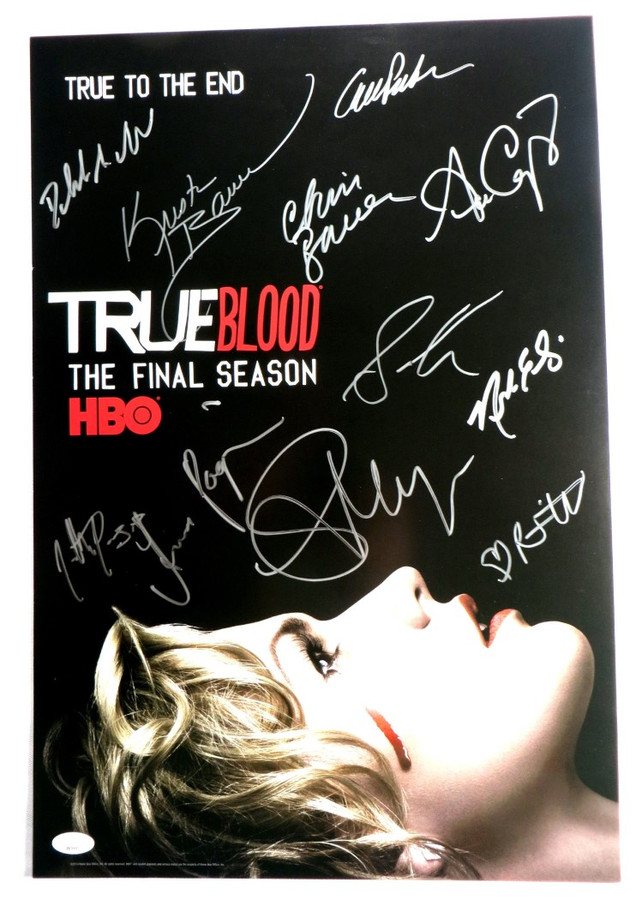 True Blood Cast Signed Autograph 13X20 Poster Paquin Moyer 11 Autos JSA XX76683