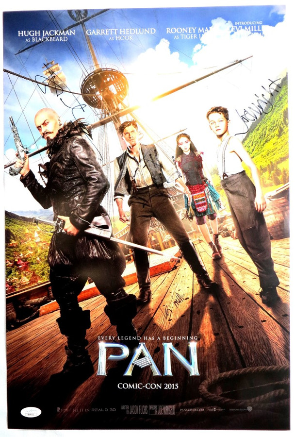 Pan Multi Signed Autograph 13X20 Poster Hugh Jackman Wright 4 Autos JSA XX76731