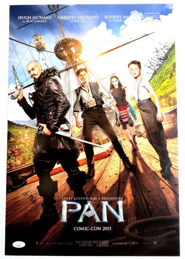 Pan Multi Signed Autograph 13X20 Poster Hugh Jackman Hedlund 4 Autos JSA XX76732