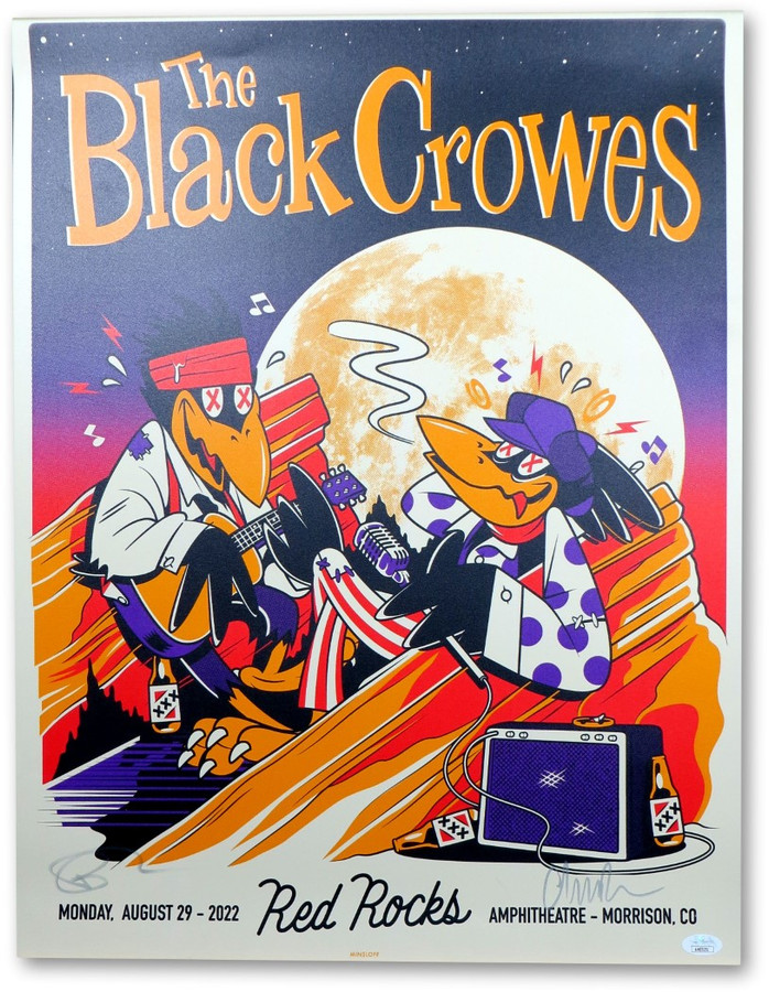 Chris & Rich Robinson Dual Autographed 18X24 Poster The Black Crowes JSA AH03251