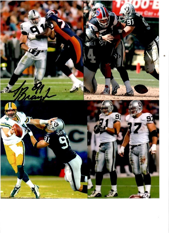 Tyler Brayton Signed Autographed 8x10 Photo Raiders Defensive End W/ COA B