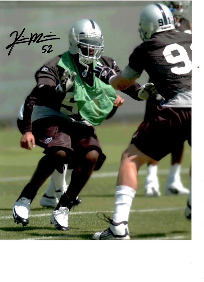 Kirk Morrison Signed Autographed 8x10 Photo Raiders Linebacker W/ COA