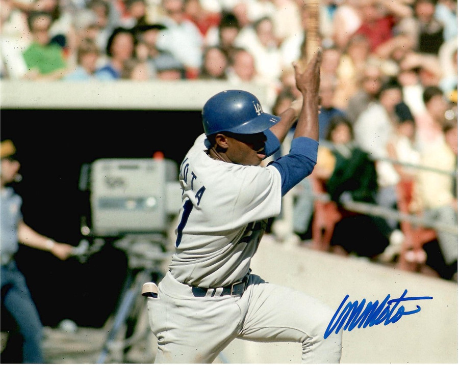 Manny Mota Signed Autographed 8x10 Photo LA Dodgers Outfielder W/ COA F