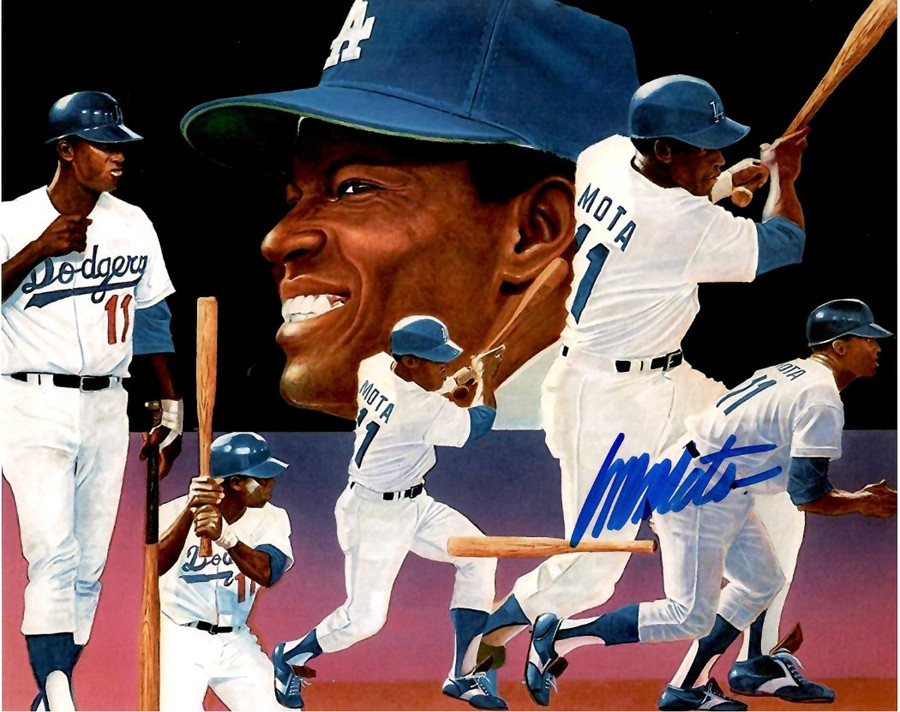 Manny Mota Signed Autographed 8x10 Photo LA Dodgers Outfielder W/ COA C