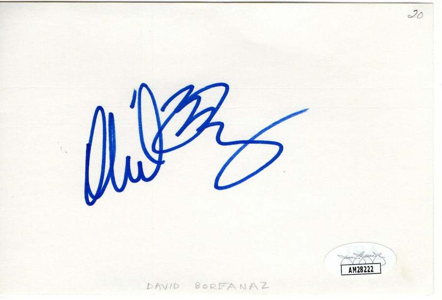 David Boreanaz Signed Autographed Index Card Bones Angel Buffy JSA AM28222