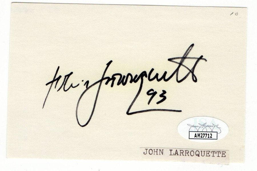 John Larroquette Signed Autographed Index Card Night Court 1993 JSA AM27712