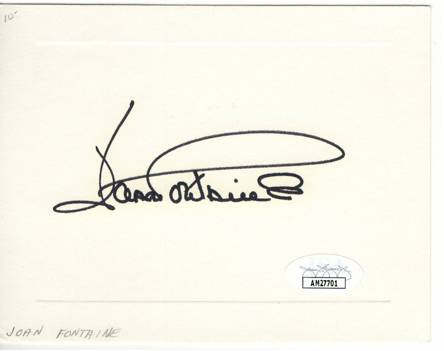 Joan Fontaine Signed Autographed Cut Signature Hollywood Legend JSA AM27701