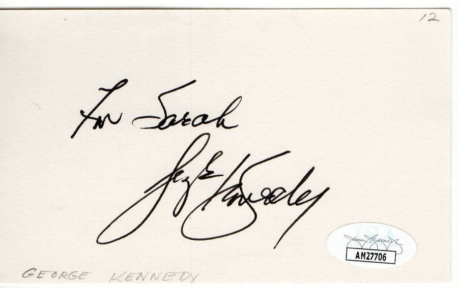 George Kennedy Signed Autographed Index Card Cool Hand Luke JSA AM27706