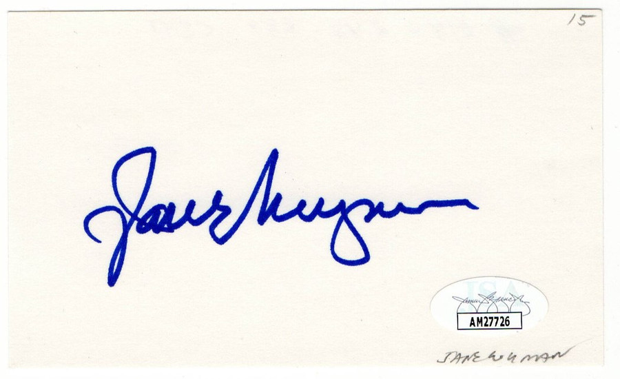 Jane Wyman Signed Autographed Index Card Johnny Belinda JSA AM27726