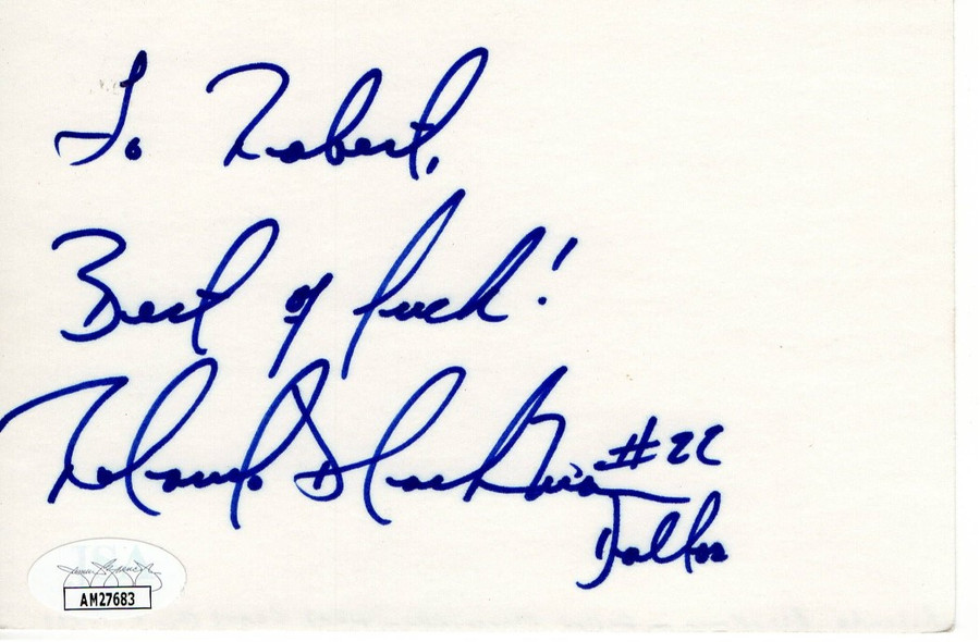 Rolando Blackman Signed Autographed Index Card Mavericks JSA AM27683