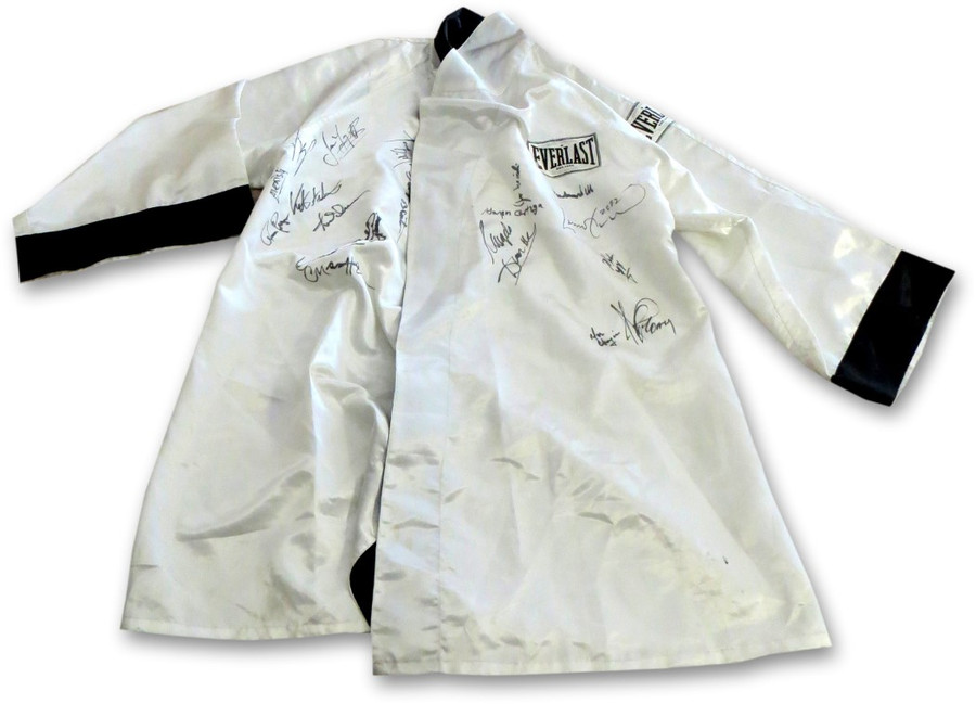 Boxing Legends Signed Autographed Robe HOF Induction Muhammad Ali BAS AC78283