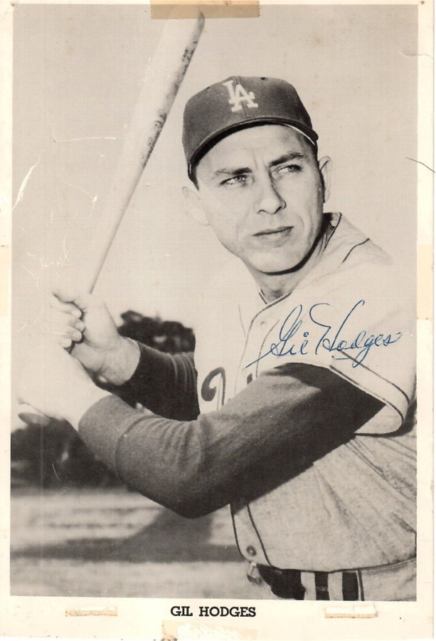 Gil Hodges Signed Autographed 5.5x8 Photo LA Dodgers First Baseman JSA