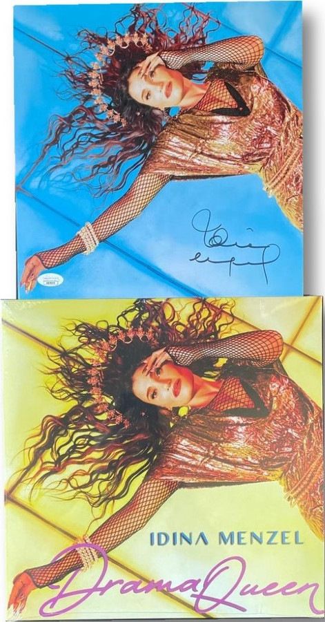 Idina Menzel Signed Autographed Record Promo Photo Drama Queen W/ Vinyl JSA