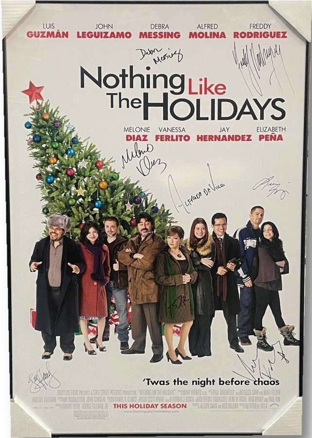 Nothing Like The Holidays Cast Autographed 27x40 Frame Photo Debra Messing +7