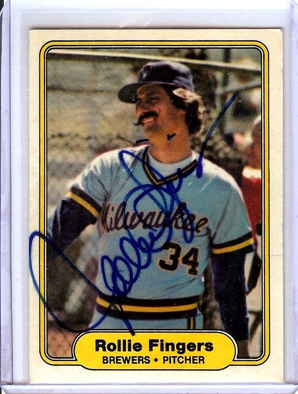 Rollie Fingers 1982 Fleer Hand Signed Autograph Brewers #141 JSA