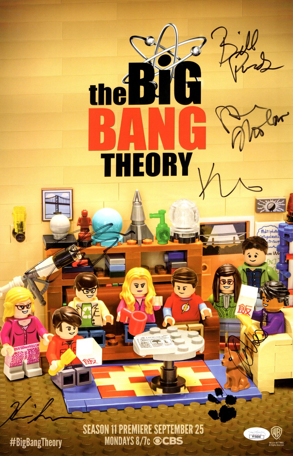 Big Bang Theory Multi Autographed 11X17 Poster Cuoco Galecki 6