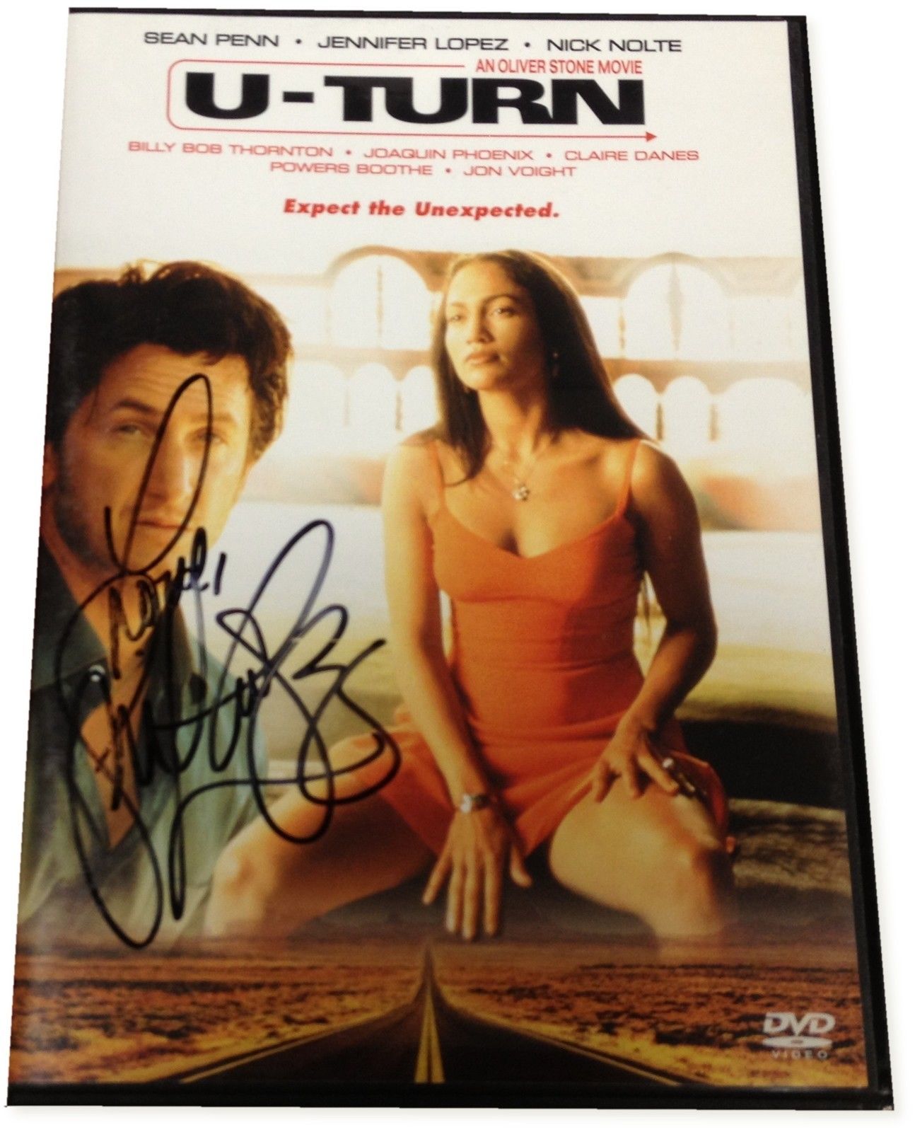 Jennifer Lopez U Turn Autograph Signed Dvd Signed On Plastic Cover Ga Coa Cardboard Legends