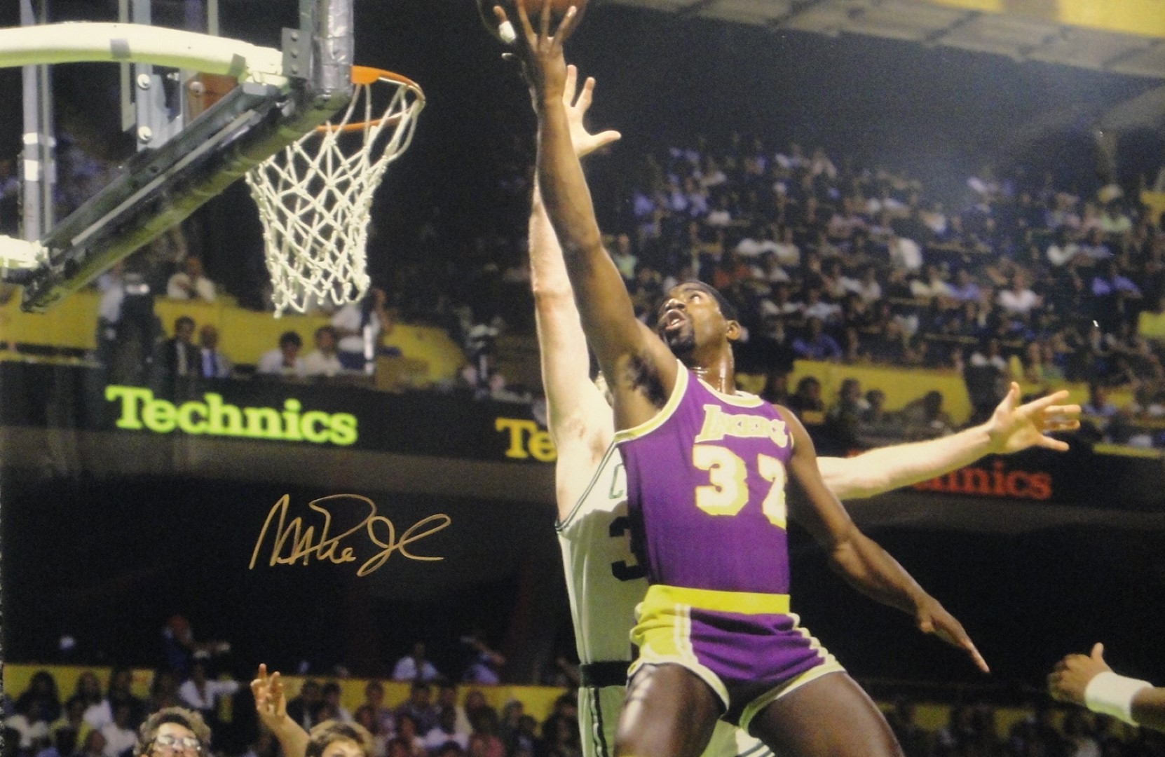 Charitybuzz: Magic Johnson Signed & Framed Hand-Painted Jersey