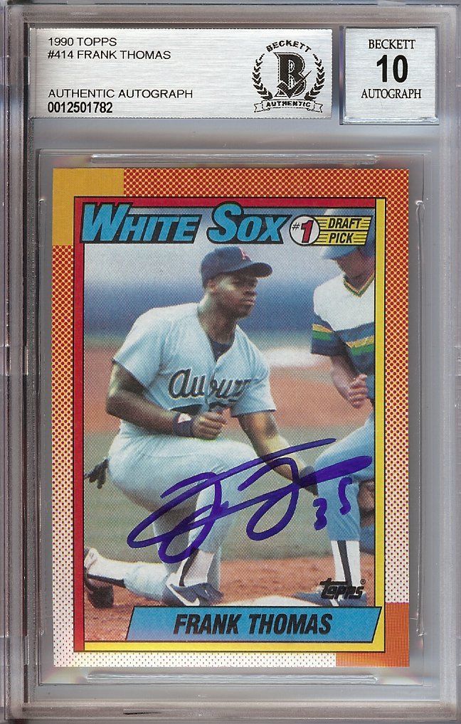 Frank Thomas 1990 Topps Signed Rookie Card RC BGS 10 Auto Slabbed #414 -  Cardboard Legends