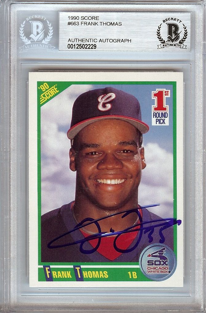 Frank Thomas 1990 Score Signed Rookie Card RC BGS Slabbed White