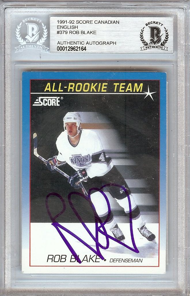 Rob Blake 1991 92 Score Canadian Hand Signed Autograph Beckett