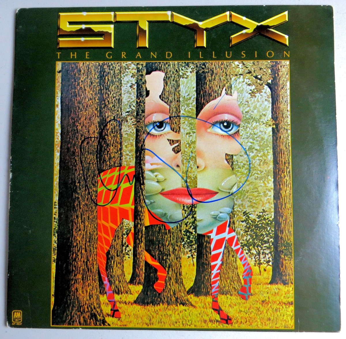 Dennis DeYoung Signed Autographed Album Cover Styx Grand Illusion BAS  BB59510