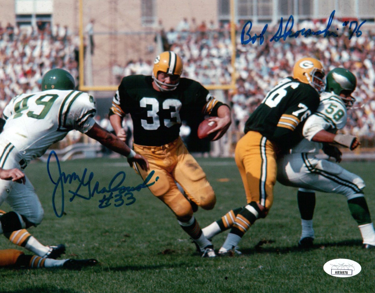 Jim Grabowski Bob Skoronski Signed Autographed 8X10 Photo Packers JSA  AB54978