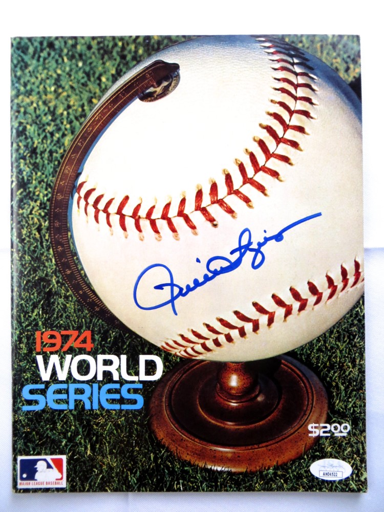 Rollie Fingers Signed Autographed Program 1974 World Series A's JSA AH04522  - Cardboard Legends