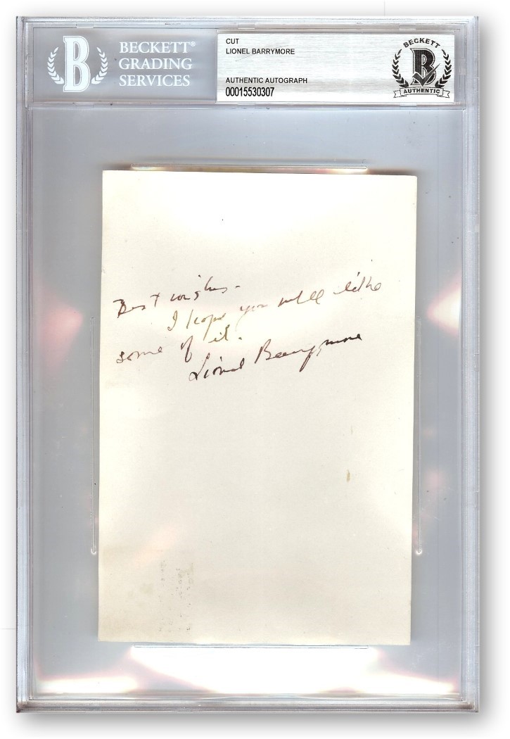 Lionel Barrymore Signed Autographed Cut Signature It s a Wonderful