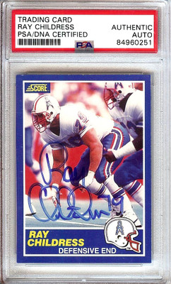 Ray Childress 1989 Score Hand Signed Autograph Oilers #79 PSA 0251 ...