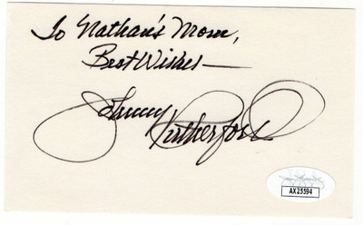 Jimmy Rutherford Card Johnny Rutherford Signed Autographed Index Card NASCAR Indy Legend JSA ...