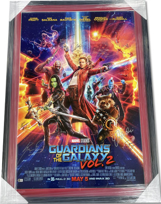 Guardians Of The Galaxy Vol. 2 Signed Cast Poster Pratt Saldana +8